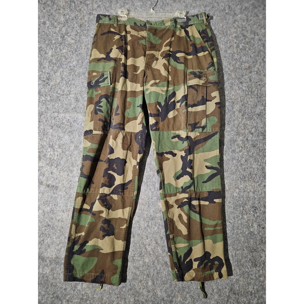 VTG US Army Combat Trousers Woodland Camouflage Pattern Large Regular